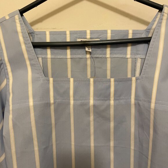 Express Mid top Blouse - Blue with White and Tan or Yellow Stripes - Size XL - Picture 5 of 8